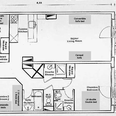 Epicea Avoriaz, Three Bedroom Apartment, 62 M2, 4th Floor, 8 Ppl Apartament *